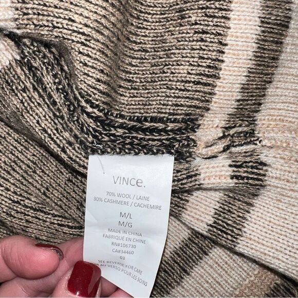 Vince Striped Sweater - Black and Beige - Picture 3 of 6